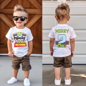 Two Infinity Birthday Shirt for Kids & Toddlers - Space Themed 2nd Birthday Unisex Top