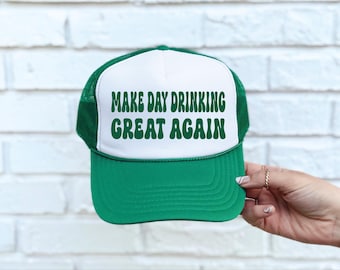 Gorra de camionero del día de San Patricio, gorra verde para beber irlandesa, gorras para beber a juego, San Patricio, pub irlandés divertido, haz que el día de beber sea genial nuevamente