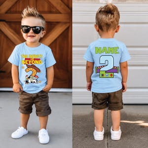 Two Infinity and Beyond Personalized 2nd Birthday Shirt Custom Name Toy Story Toddler Tee Boy Girl