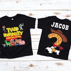 Two Infinity Birthday and Beyond birthday shirt, Kids Woody Shirt, Custom Name, Personalized Birthday Shirt, Toy Party Tee Shirt, Kids Top