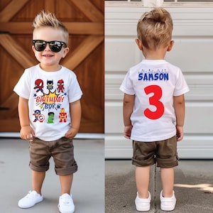 Superhero Comic Book Birthday Shirt | Marvel Inspired Boys Rescue Party Theme Tee | 4th Bday Outfit