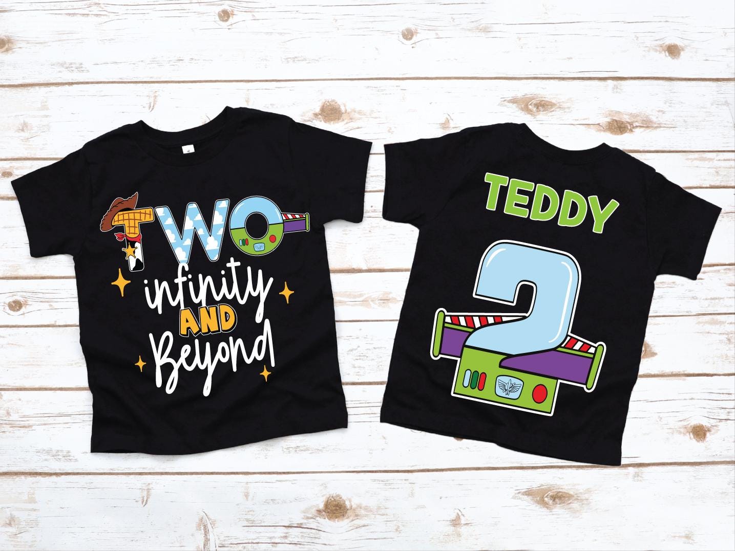 Personalized Toy Story Infinity Birthday Shirt for Kids - Custom Name Buzz Lightyear Party Tee