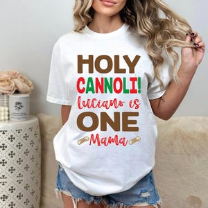 Camiseta personalizada para pais Cannoli, 1º aniversário, camiseta de almôndega, primeiro aniversário, camiseta One Little, camiseta de aniversário, custo por camiseta