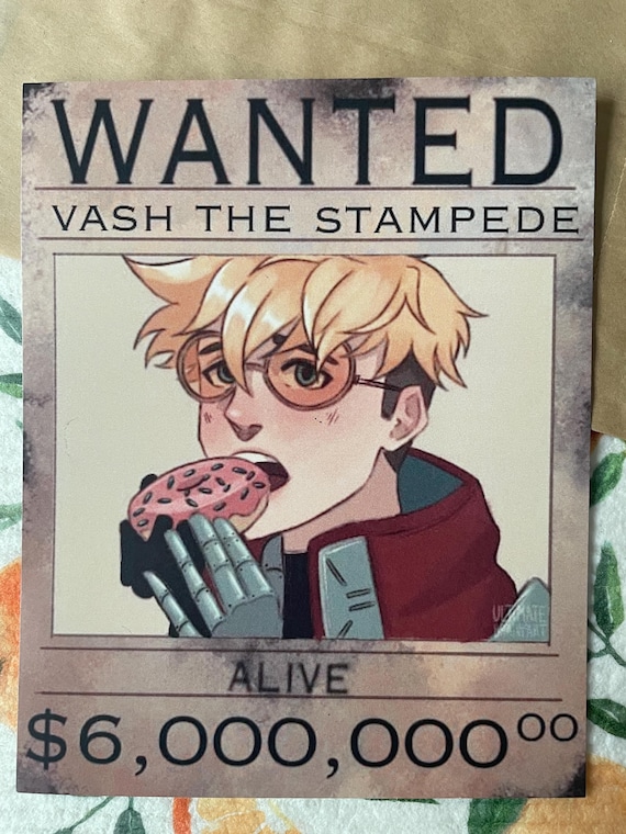Vash Wanted Poster- Trigun Stampede Art Print - Etsy