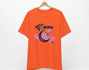 Camiseta unisex de manga corta de jersey, diseño místico del zodíaco Aries