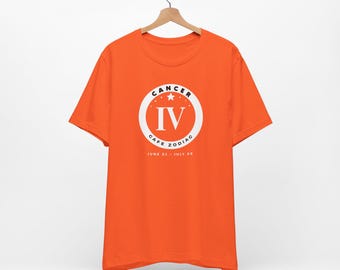 Camiseta unisex de manga corta con el número del zodiaco Cáncer