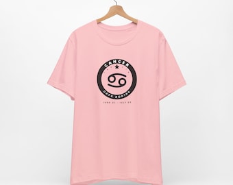 Camiseta unisex de manga corta con el símbolo del zodiaco Cáncer