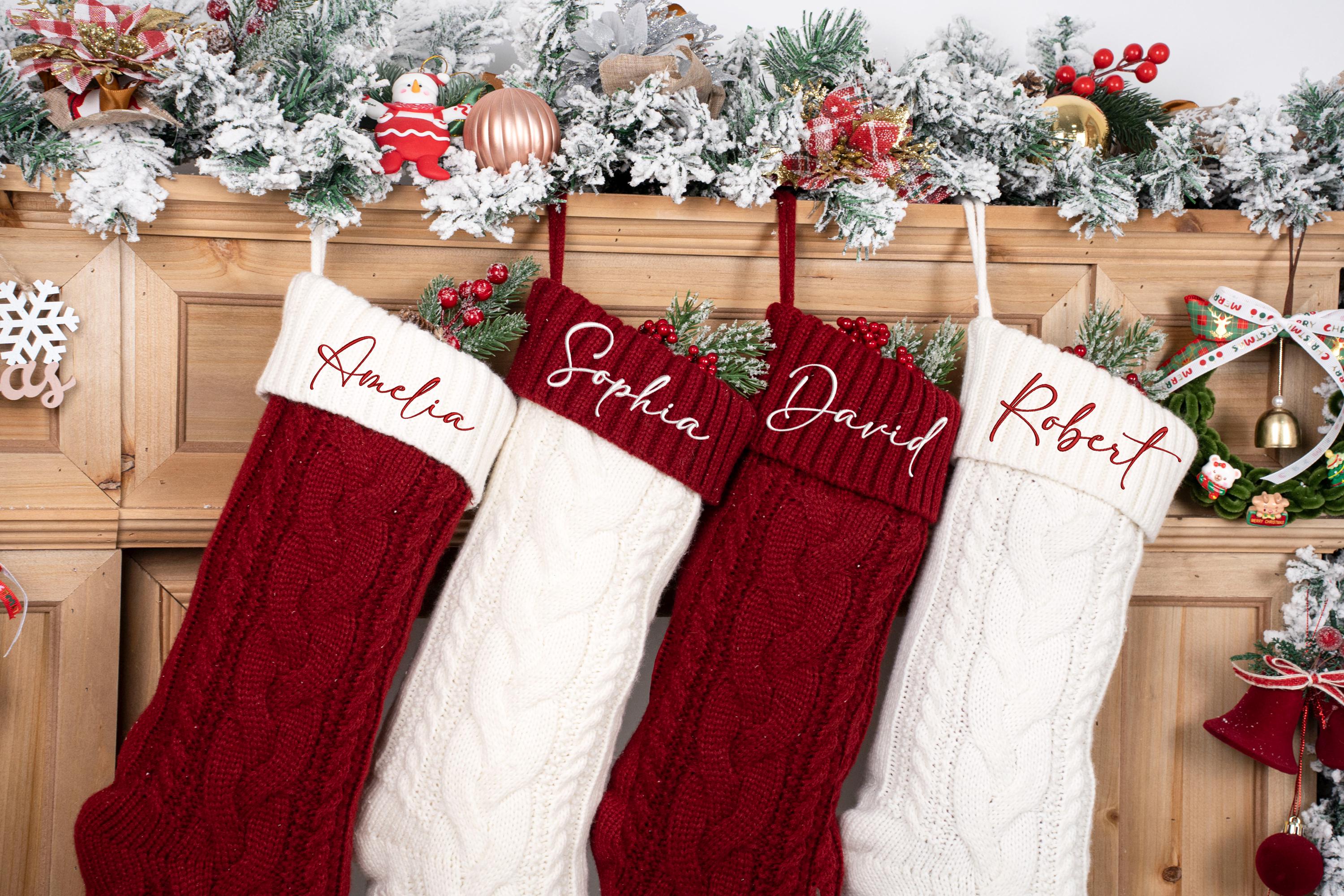 YouYuer Calza Befana Vuota,12PCS Calze Befana Vuote,Calza Natalizia,Calze Di Tela Di Natale - Foto 4