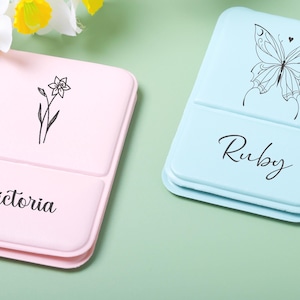 Espejo de maquillaje cuadrado personalizado, espejo de bolsillo con nombre y logotipo personalizados, regalo de dama de honor, regalo personalizado para mujeres, espejo de maquillaje plegable