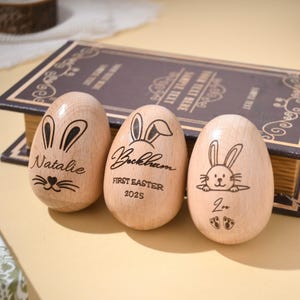 Personalisiertes musikalisches Osterei, Geschenk für Kinder, Osterhasengeschenk für Kinder, graviertes Osterei-Namensstreuer, Geschenk für Neugeborene