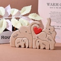 Wooden Elephant Family Puzzle, We are One 2-8 Family Name Elephant Ornament, Couple Anniversary Gifts, Best Mother's Day Gift for Wife Mom
