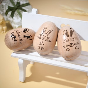 Personalisiertes musikalisches Osterei, graviertes Osterei Namensgeschenk, Osterhasengeschenk für Kinder, Ausschnitt-Babygeschenk, Neugeborenengeschenk 1.Ostern
