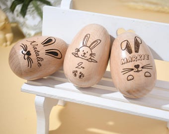 Personalized Musical Easter Egg, Engraved Easter Egg Name Shaker Gift, Easter Bunny Gift for Kids, Cut Baby Gift, Newborn Gift 1st Easter