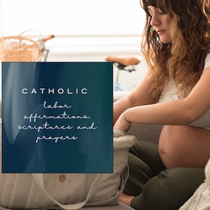 Écritures catholiques imprimables et cartes d'affirmations de naissance - Parfaites pour un cadeau de baby shower, une aide à l'accouchement, un cadeau de future maman,