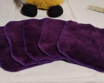 5 bamboo velour personal cleansing cloths, baby washcloths