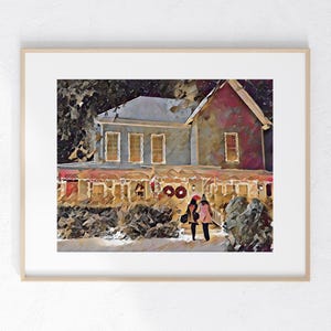 Christmas Watercolor Print 8 x 10 unframed home Christmas decor small gift