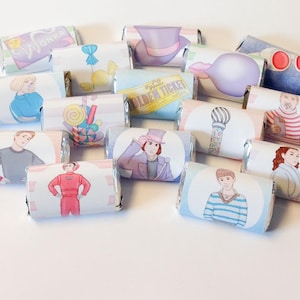 50 Personalized Mini Candy Bar Wrappers for party favors small gifts