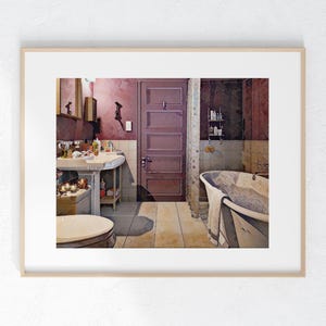 Monica&#39;s bathroom Print 8 x 10 unframed home decor small gift TV Show