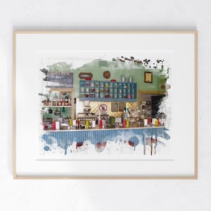TV Show Diner Art Print 8 x 10 unframed home decor small gift