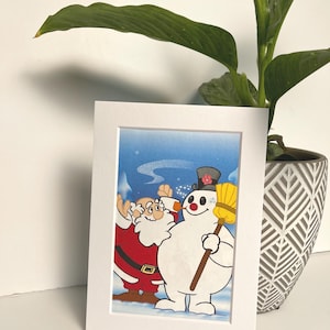 Frosty The Snowman Vintage Wall Art 5 x 7 Matted unframed Christmas decor