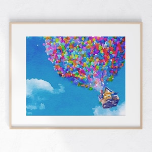 Carl and Ellie watercolor house Print 8 x 10 unframed home Disney decor