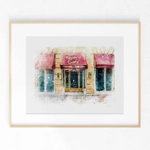 Karen&#39;s Cafe watercolor Print 8 x 10 unframed home decor small gift
