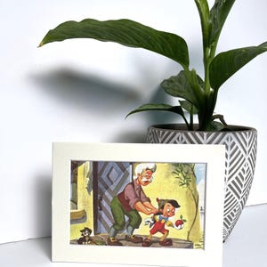 Disney Pinocchio Vintage Wall Art 5 x 7 Matted unframed home decor