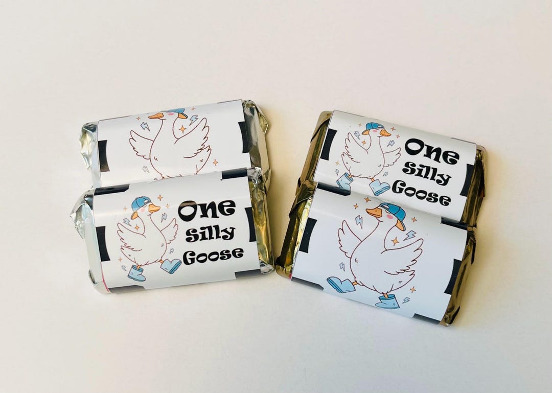 Gooseberry Wrapper 50 One Silly Goose Personalized Mini Candy Bar Wrappers for Party ...