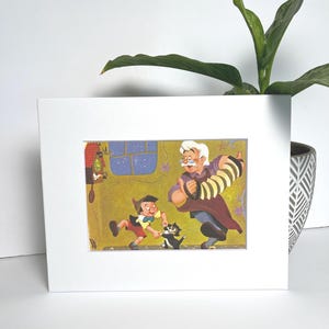 Disney Pinocchio Vintage Wall Art 8 x 10 Matted unframed home decor