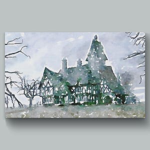 Sleepy Hollow Watercolor Print 7 x 11 unframed home bookish decor small gift