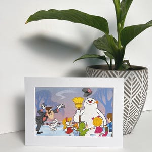 Frosty The Snowman Vintage Wall Art 5 x 7 Matted unframed Christmas decor