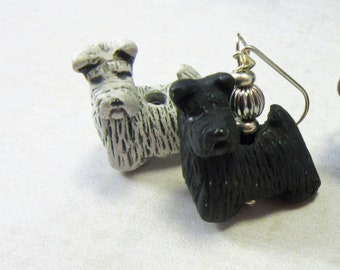 Scotty Dog Earrings - Scottie dog lover gift - scottish terrier earrings  - black or white - scotty dog earring gift a pair of these