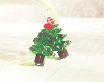 Crystal Christmas Tree Earrings – Sterling Silver Holiday Jewelry