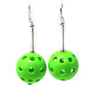 Lime green pickle ball earrings Sports Girl Earrings Cute Girl Drop Pickle Ball Player Gift Earlobe Earrings Novelty Gift for fun Green