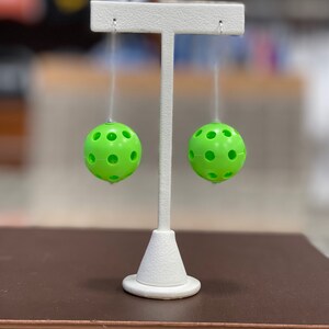 Lime green pickle ball earrings Sports Girl Earrings Cute Girl Drop Pickle Ball Player Gift Earlobe Earrings Novelty Gift for fun image 8