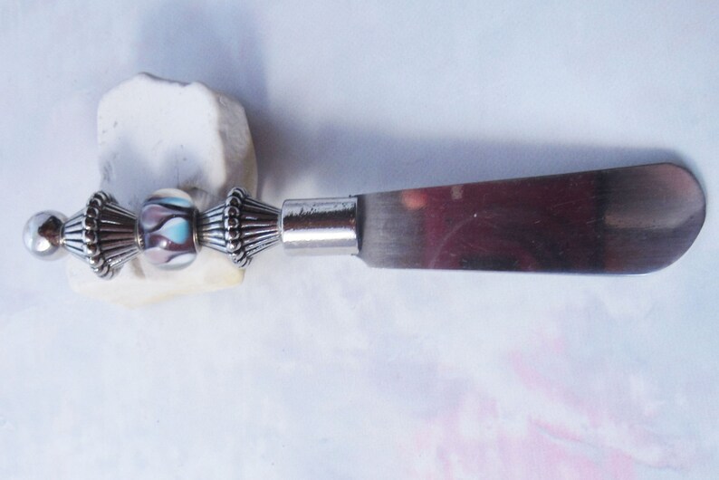 DIP SPREADER KNIFE Glass Beads Handle Cheese Serving Knife Etsy