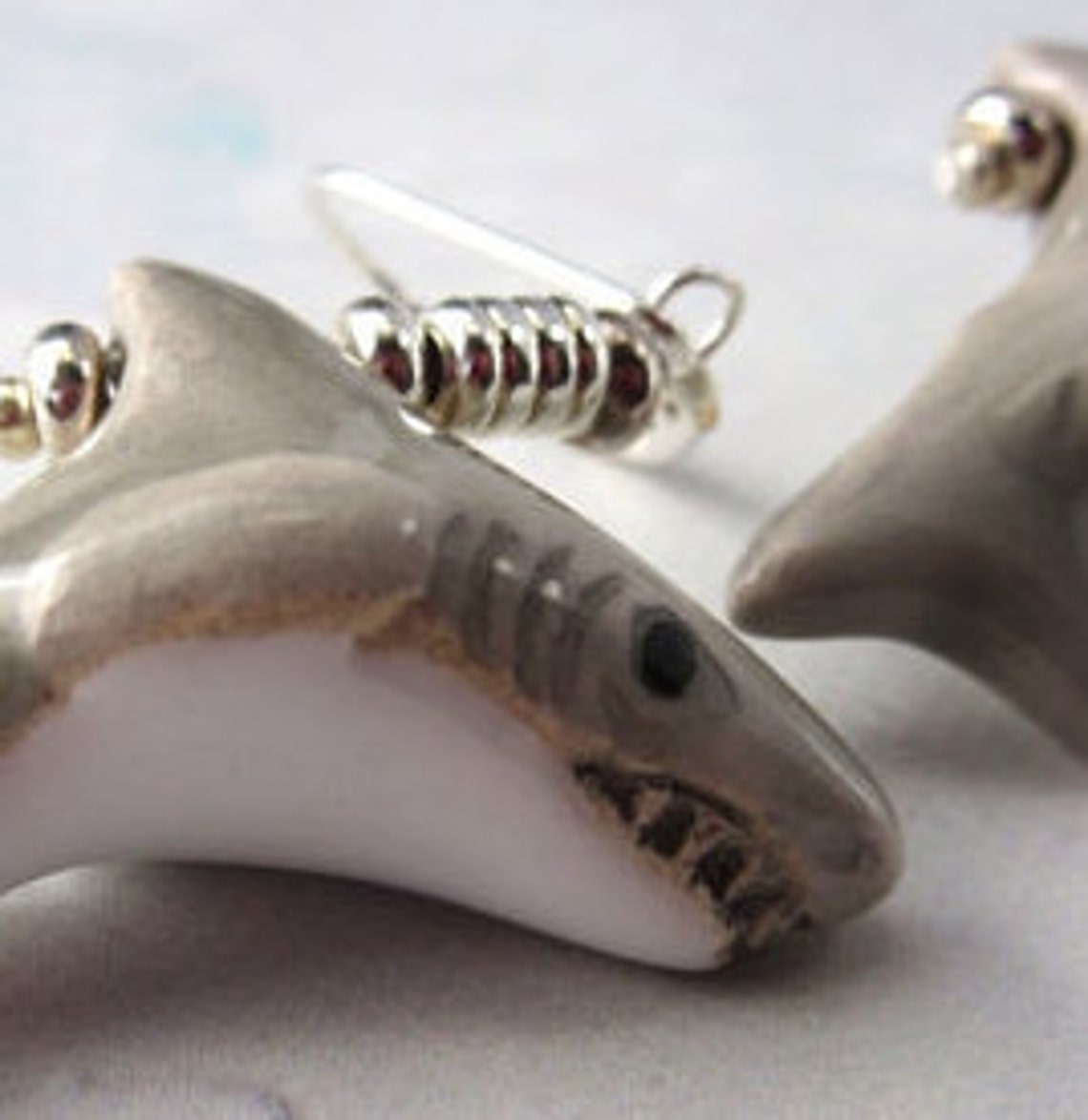 CUTE SHARK EARRINGS Earlobe Earrings Painted Fish Earring Etsy