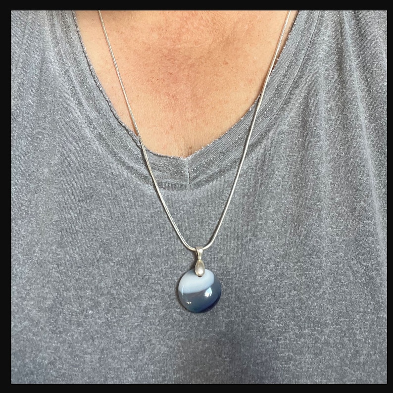 Blue agate necklace