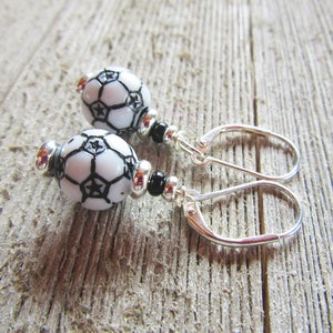 Score a Goal with Soccer Sport Ball Lever Back Earrings | Sports Theme Jewelry for Women - Novelty Accessories with Gift Wrapping Option