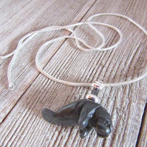 Handcrafted Manatee Jewelry Set with Hematite Beads - Ocean-Themed Gift for Her, Positive Energy, Many Stone Types, Unique Animal Earrings