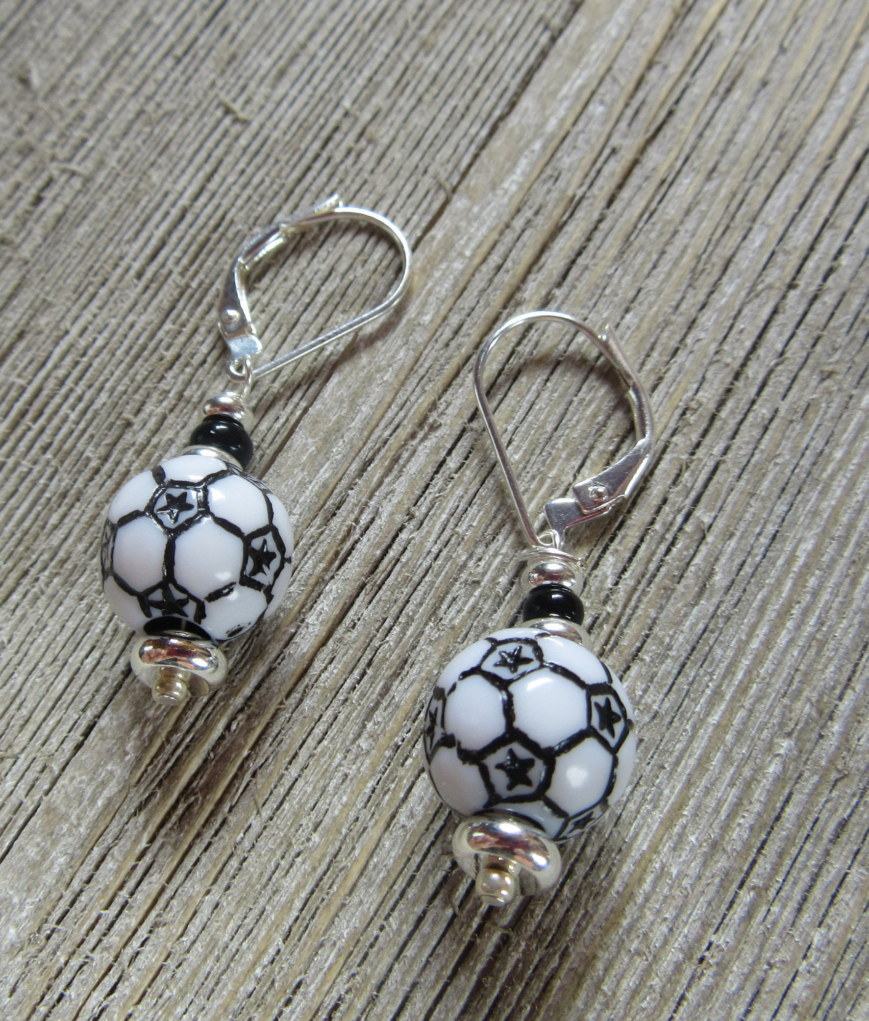 Soccer earrings soccer ball jewelry soccer moms score with Etsy