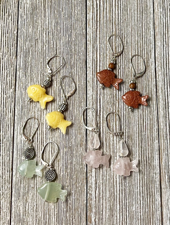 Etsy fish best sale earrings