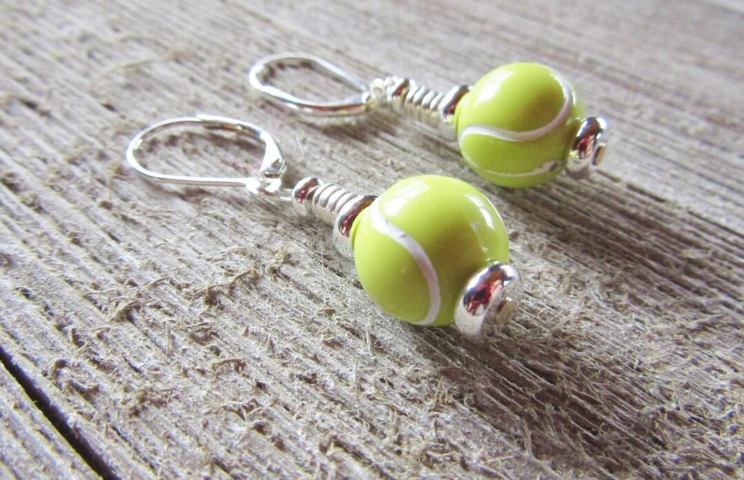 Tennis ball earrings Clearance