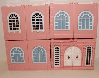 Vintage Polly Pocket Dream Builders Deluxe Mansion 4 Rooms Bath Bedroom Foyer +