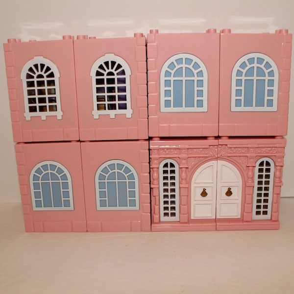 Vintage Polly Pocket Dream Builders Deluxe Mansion 4 Rooms Bath Bedroom Foyer +