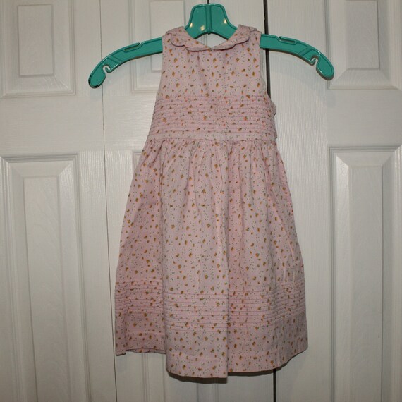 Vintage Laura Ashley Girls Fine Wale Cord Pink Flo