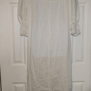 Vintage Claire Haddad White Gauzy Long Lace Accents Modest Sexy Nightgown image 3