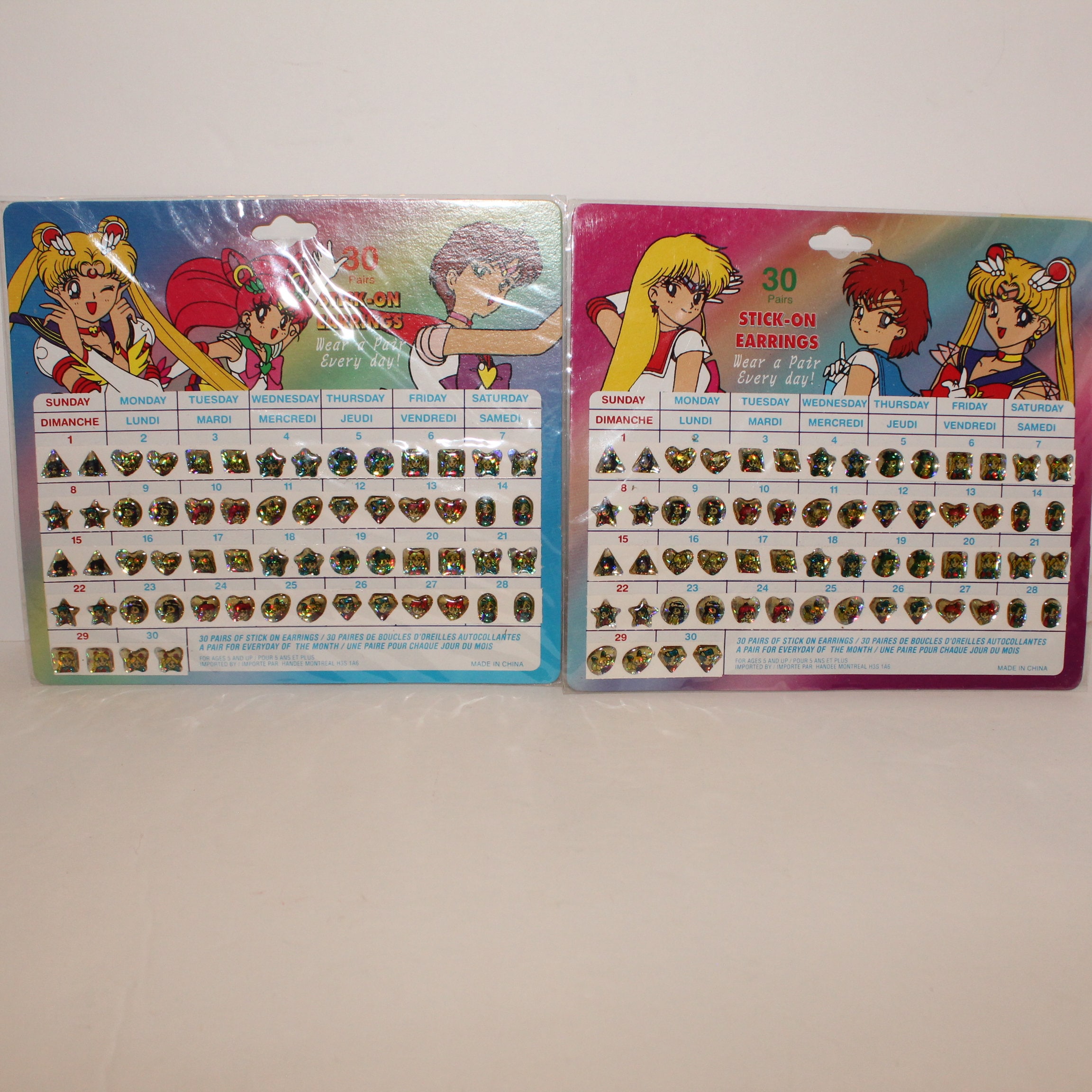 Vintage 1990s Sailor Moon Stick on Earring Sets Complete 2 Etsy