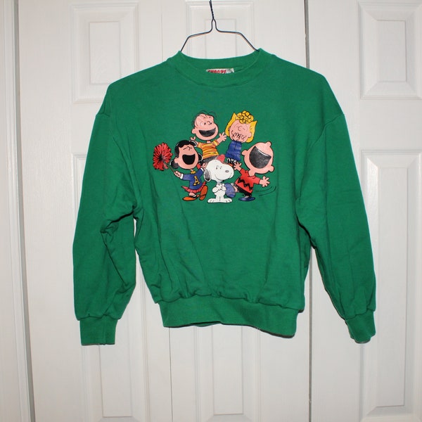 Vintage 1990s Snoopy Young Fashion Peanuts Gang Sweatshirt Youth Green L