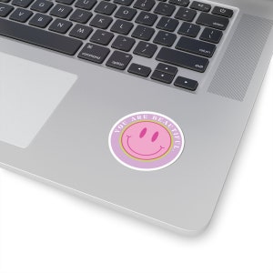 Sticker You Are Beautiful, retro sticker, smiley, happy vibes, retro smiley, groovy, bagagesticker, smiley